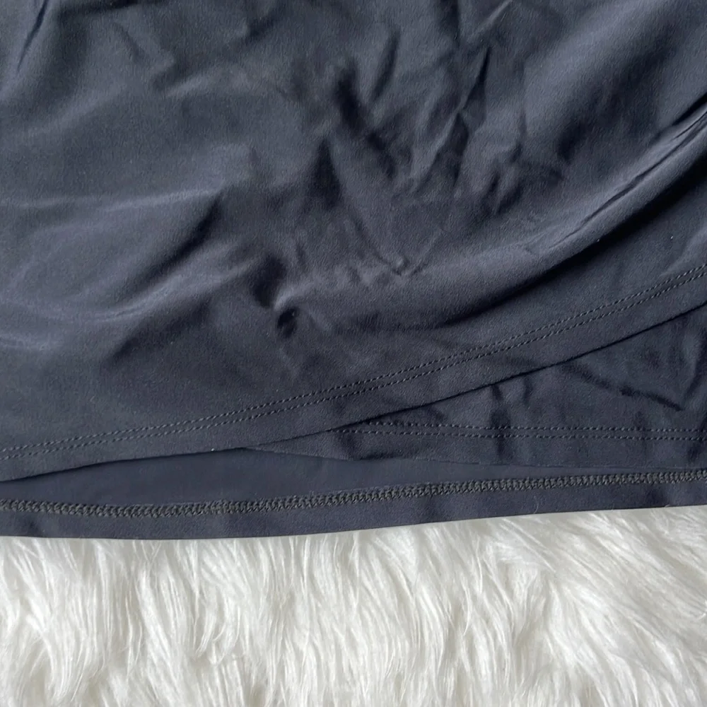 3/$15Women's Swim Skirt Solid Ruched Swimsuits Side Slit Pull Tie Small - Picture 2 of 9